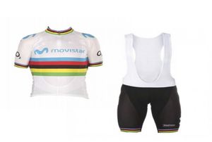 2020 World Valverde Regenbogen -Radsport -Trikot -Kits atmungsaktiv