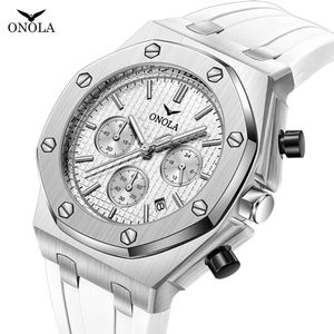 ONOLA Fashion Multifunctional Quartz Watch Men's Silicone Tape Waterproof Watch