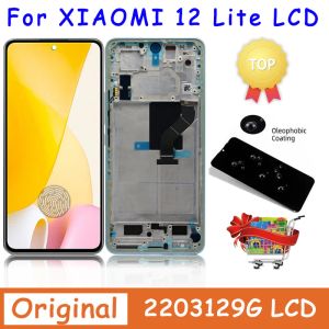 Экраны Super Amoled для Xiaomi Mi 12 Lite LCD -дисплей сенсорный экран Дигитизатор Сборка для Xiaomi 12 Lite Mi12 Lite 2203129G ЖК -дисплей