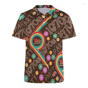 Polos maschile retrò geometriche graffiti 3d stampare polo per uomo donna colorate maniche corte grafiche tees streetwear y2k abbottons camicie