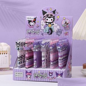 Gift Rollerball Pens 48Pcs/Lot Cartoon Gel Pen Kawaii Kuromi Press Stationery 0.5Mm Black Quick-Drying Good Looking School Office Supp Otjeh