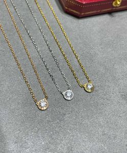 Original designer 925 sterling silver Carter UFO single diamond necklace 18K gold pendant collarbone chain exquisite