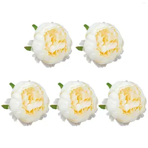 Decorative Flowers 5pcs DIY Artificial Flower Head Wedding Party Arrangement Gift Craft Home Decor Scrapbooking Christmas Birthday 9cm