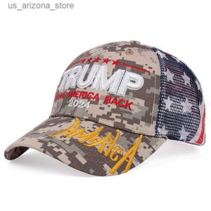 Ball Caps Yeni Donald Trumps 2024 US 3D İşlemeli Beyzbol Şapkası, Amerika Büyüklüğü Başkanlık Şapkası Unisex Q240425
