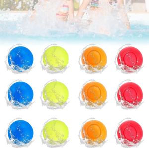 12pcs Reusable Water Balloons Refillable Water Balloon Quick Fill Self Sealing Water Bomb Splash Balls for Kids Swimming Pool 240416