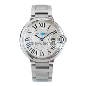 Discos trabalham relógios automáticos Carter 36mm Blue Balloon Series Silver White Plate Quartz Watch Womens W 6 9 0 1 Z 4