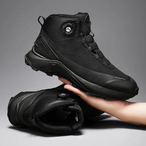 Botas, sapatos de caminhada ao ar livre, botas de trekking de montanha tênis de acampamento preto à prova d'água para homens escaladas de segurança