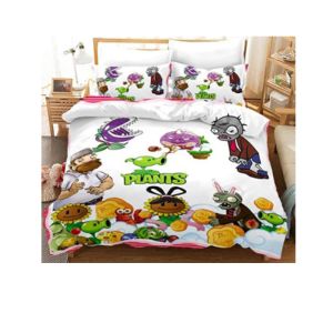 Kissenpflanzen gegen Bettwäsche -Sets Zombie US/Europa/Großbritannien Größe Quilt Cartoon Bett Cover Duvet Cover Kissen Hülle 23 Stück Sets Erwachsene Kinder