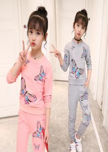 Conjuntos de roupas femininas Autumn Winter Kids Swortshirtspants de manga longa Ter Suit Girl Otewear Children Clothes Set 5 7 8 9 10 12 anos9618584