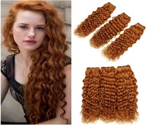 Medium Auburn Malaysian Human Hair Wet and Wavy 3 Bundles Lot Pure 30 Light Brown Water Wave Human Hair Weave Extensions Double We8508928