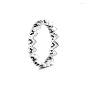 Klaster dzwoni odlane serca autentyczne 925 Sterling-Silver-Jewelry