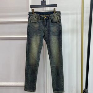 Мужские джинсы дизайнер с высокой талией маленькая прямая трубка Slim Fit Уважение Весенние летни