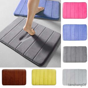 Bath Mats Colorful Bath Mat Bathroom Memory Foam Mat Carpet Water Absorption Rug Floor Anti Slip Soft Rug Mats Home Kitchen Carpet 40*60cm