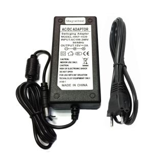 Chargers 15V2A AC DC Adattatore 15V 2A 30W Caricatore adattatore di alimentazione di alimentazione per LED CCTV DC 5.5*2,5/5,5*2,1 mm