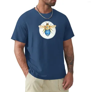 Męska pszczoła z niebiesko-pszczoły-Amegilla Cingulata T-Shirt Crew Szyjka T koszule krótka kosza na małżonka męska