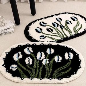 Carpets Minimalist Instagram Style Imitation Cashmere Carpet Doorstep Mat Bathroom Absorbent Foot Entrance Bedroom Door