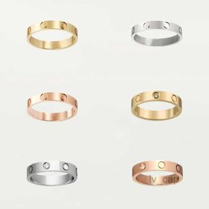Anéis masculinos para parafusos de anel de grife para mulher amante clássica para amor ring sier rosa nunca desaparece não alérgica -4/5/6mm