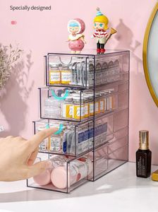 4 Layers Glasses Storage Box Acrylic Organizer Cosmetics Drawers Pen Makeup Holder Case Stackable Display 240415