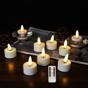 Led Flameless Flickering Battery Operated Tea Lights Candles with Remote Votive Valentines Day Wedding Christmas Decor 240417