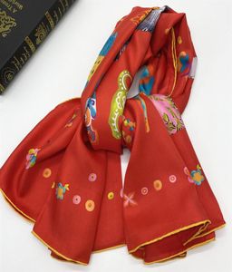 LuxuryNew Design Women039S SCARF SEQUAD MATERIALE TWILL MATERIALE TWILK REDI BAGUALITÀ ROSSO MOTORE ANIMA DI MODULE DI MODULE DELLA TUA