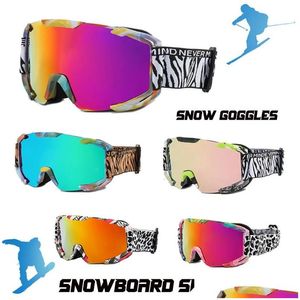 Skibrillen ADT Snow Snowboardgläser Winter Außenwind des Anti-Fog-Sports Motocross Radsportsicherheit Eyewear Drop Lieferung Outdoor OTIP6 6