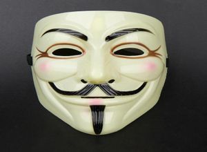 MOQ20PCS V för Vendetta Halloween Mask Guy Fawkes Full Face Masks With EyeLine Fler färger PVC Filmtema för vuxen1417092