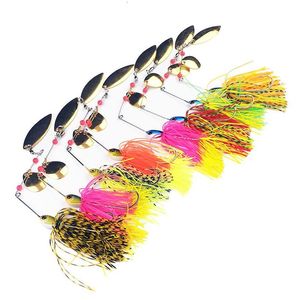 Baits Lures 8Pcs Spinner Set Hard Metal Lure Kit Long Casting Jig Fast Searching Bait Spinnerbait Pike Bass Tackle Wobbler Fishing Pes Ottns