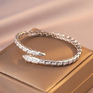 Design Fashion Silver Color Zircon Snake Abertle Bracelet for Women Luxury Bulches Jóias de casamento Acessórios para Jóias Presente 240417