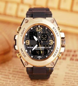 Outdoor sports LED men's watch digital electronic watch iced out watch world time waterproof and proof5853599