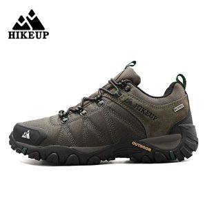 Stiefel Hikeup Viersaison Herren -Wanderschuhe Outdoor Sport echtes Leder Weastant Climbing Shoes Gummi -Sohle Trekking -Sneaker