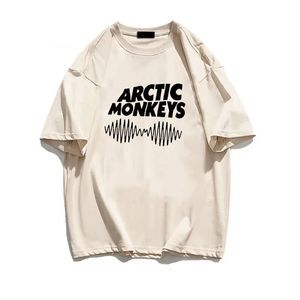 Summer Arctic Monkeys Roupos Camiseta de algodão Manga casual y2k homem branco camiseta lazer feminino roupas roupas de moda de moda 240409