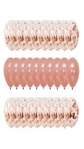 Dekoracja imprezy 30pcsset Rose Gold Balloon Confetti Zestaw urodzin Prezent ślubny dla gości 4576404