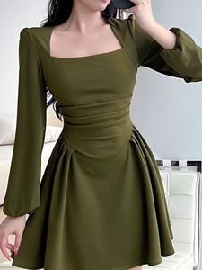 Avslappnade klänningar insta smala ser grönt temperament långärmad klänning