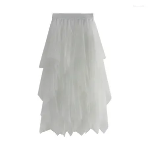 Юбки купить летнюю женскую одежду с высокой талией и стройной супер бессмертной цветочной бутовой нерегулярной сетчатой юбки