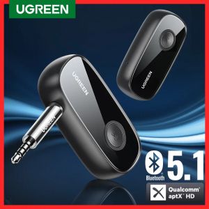 Adapter Ugreen Bluetooth Odbiornik 5.1 Aptx HD 3,5 mm Aux Jack Audio bezprzewodowe adapter do słuchawek CAR PC MIC 3.5 Bluetooth 5.1 Receptor