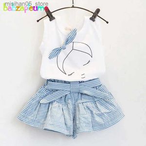 Kläder sätter sommar babykläder barnväst+shorts 2st.