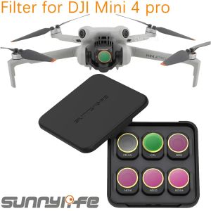 Filtreler Sunnylife ND DJI Mini 4 Pro Filtre Filtresi Ayarlanabilir Döndürülebilir Optik Cam Lens McUV ND 4/8/16/32PL Filtre Set Aksesuarları