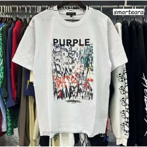 Purple Shirt Men's Designer Purple Brand Shirt Fashion Purple Tshirt Color Printed Cotton Loose Casual Short Sleeve T-Shirt Purple Jeans 198