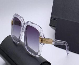 Óculos de sol quadrados vintage para homens Crystal Gold Grey Gradiente 607 óculos de sol homens de sol