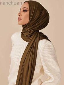 5U3B Hijabs Modal Cotton Jersey Hijab Scarf For Muslim Women Shawl Stretchy Easy Plain Hijabs Scarves Headscarf African Woman Turban Ramadan D240425