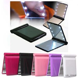 Mirrors 8 LED Light Vanity Mirror Foldable Makeup Mirror Double-Sided Cosmetic Mirror Hand Hold Pocket Makeup Mirror Light Beauty Mirror