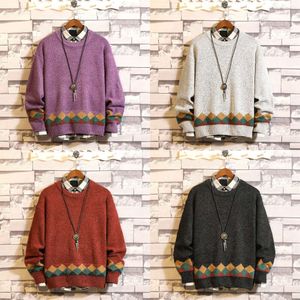 Men's Hybskr Winter Warm Korean Streetwear Fashion Oversize Man Pullovers Sweater Graphic Printed Casual Male Clothing 201022