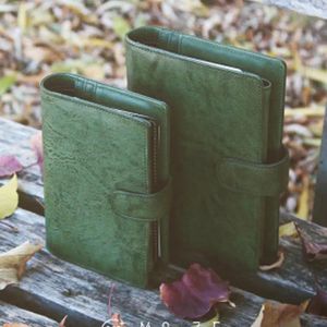 Yiwi A5 A6 A7 Green Vintage Genuine Leather Travelers Notebook Portable Diary Planner Agenda Traveler