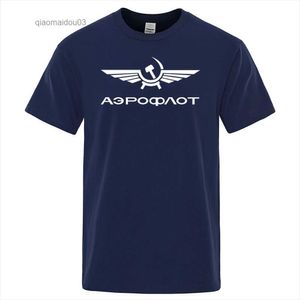 Men's Polos Aeroflot Aviation Russe Pilote Aerospace Aviateur T-Shirt Men Summer Cotton Short Sleeve Fashion Casual Clothes Oversize T ShirtL2404