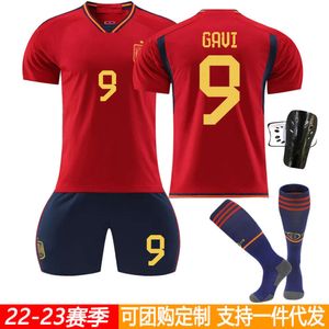 Calcio set di tute da pista da uomo 2223 Spagna Rossa 9 GAVI 7 Morata 10 Kit di calcio della Coppa del Mondo PEDRI