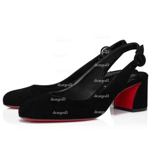 Sommar lyxiga röda bottnar häl desugner sandaler skor så jane sling patent kalv läder kvinnor slingback lady rund tå dagligen promenad eu36-42 med orignal låda 94