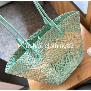 Designer Basket Straw Bag Loe Fashion Tote Raffias Hand Woven Cross Body Open Beach Handbag Ladies Summer High Quality