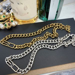 Frankrike Paris varumärke lyx gör gamla designer halsband armband kvinnor koppar guld silver retro vintage b bokstav hip hop segelmån syster halsband armband smycken