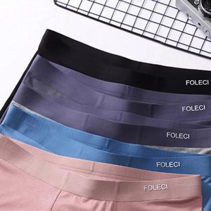 Underpants Ultra Thin Men Bamboo Seamless Underwear Boxers Brand Cool Touch Sexy Boxershorts Boy Pink Boxer Homme Letter Ptinted