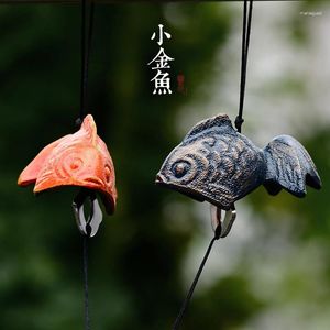 Decorative Figurines Japanese Wind Chime Cast-Iron Outdoor Ornament For Garden Patio & Balcony Hanging Metal Wind-Bell Decoration Gift